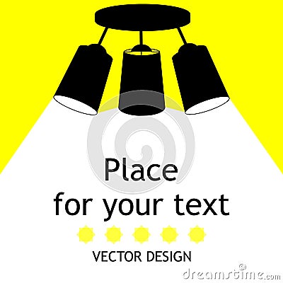 Lamp.Lamp bulb Icon.Place for your text. Vector Illustration