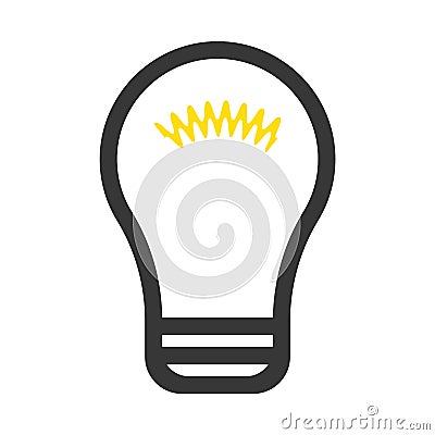 Lamp bulb outline flat style vector eps10. bulb sign. Idea icon. Bulb icon isolated on light background. Symbol of lighting. Vector Illustration