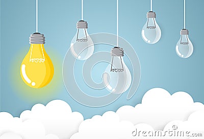 Lamp Business on sky Success modern Idea and Concept Vector Illustration