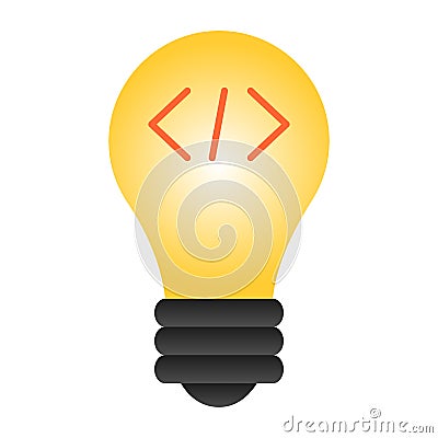 Lamp flat icon. Light bulb color icons in trendy flat style. Lamp with punctuation marks gradient style design, designed Vector Illustration
