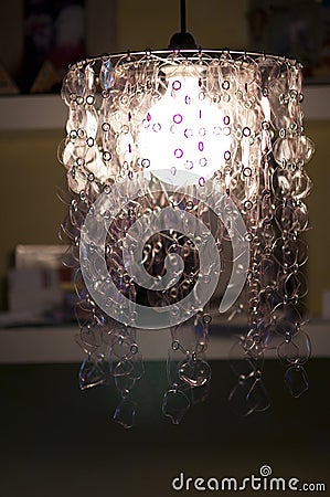 Lamp holder from recycled plastic bottles Stock Photo