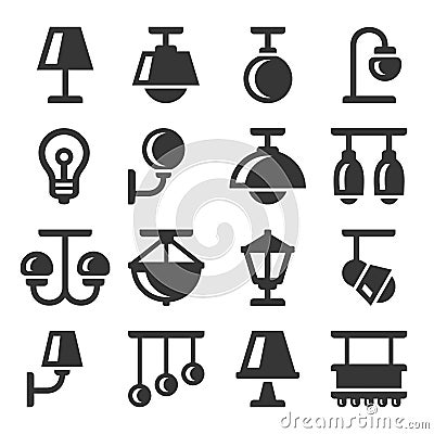 Lamp Icons Set Vector Illustration