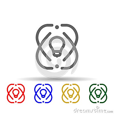 Lamp idea creative multi color style icon. Simple thin line, outline vector of web icons for ui and ux, website or mobile Stock Photo