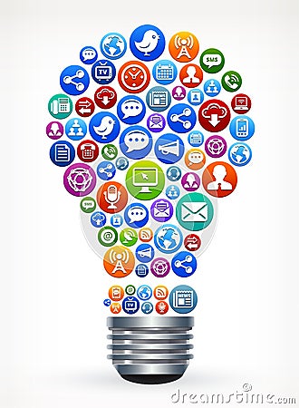 Lamp idea for social media and internet Stock Photo