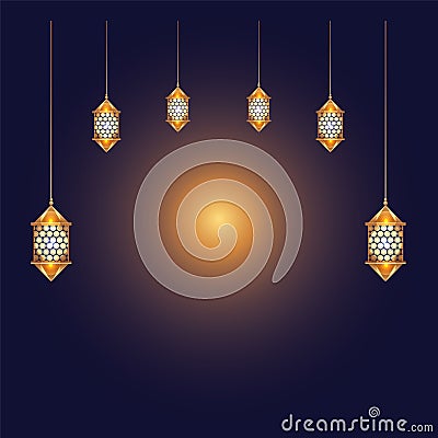 Lamp, lantern, lantern to complete the ramadan design Vector Illustration