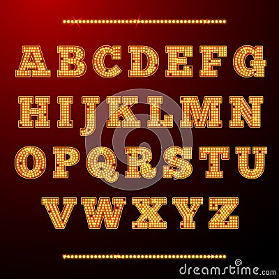 Lamp light alphabet Vector Illustration