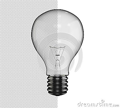 Lamp Light Bulb with Alpha Channel Transparent Background Stock Photo