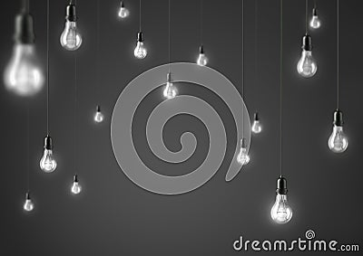 Lamp light bulbs. 3D illustration Cartoon Illustration