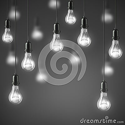 Lamp light bulbs. 3D illustration Cartoon Illustration