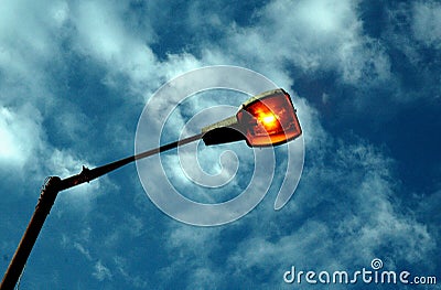 Lamp light on the street of Old Kolkata Stock Photo