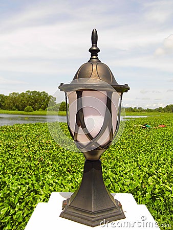 Lamp with nature Stock Photo