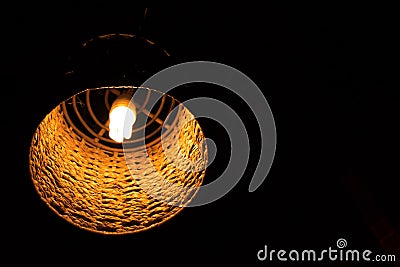 Lamp, orange light decorative in home Stock Photo