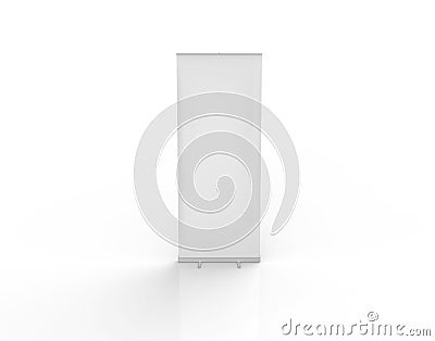 Lamp post blank advertisement banner front view 3D illustration Stock Photo