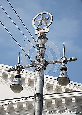 Lamp post in the style of Stalin`s Empire Stock Photo