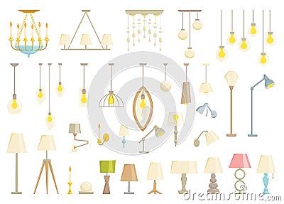 Lamp set. Vector Illustration