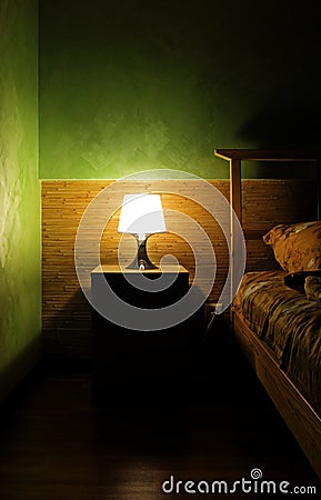 Lamp in a sleeping room Stock Photo