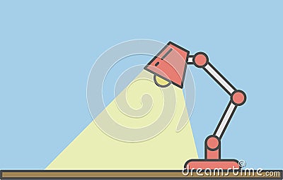 Lamp on the table. Vector Illustration