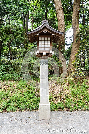 Lamp in tample ,Japan Stock Photo