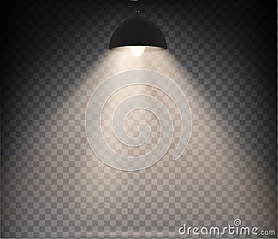 Lamp with warm light on a transparent Stock Photo