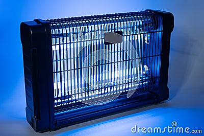 Lamp zapper with blue lamp Stock Photo