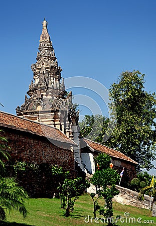 Lampang, Thailand: Gate at Wat Phra That Lampang Luan Stock Photo