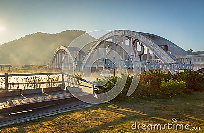 Lamphun,Thailand-December 15,2017:Tha Chomphu Railway Bridge or Editorial Stock Photo