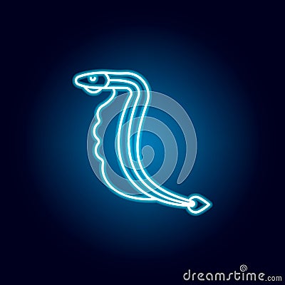 lamprey icon. Detailed set of sea foods illustrations in neon style. Signs and symbols can be used for web, logo, mobile app, UI, Cartoon Illustration