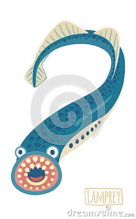 Lamprey, vector cartoon illustration Vector Illustration