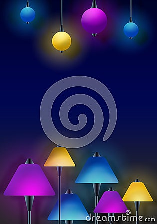 Lamps - Club & bar spotlight background design Stock Photo