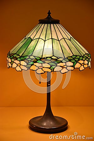 Lamps and Lighting by Louis Comfort Tiffany at Charles Hosmer Morse Museum of American Art in Winter Park, Florida Editorial Stock Photo
