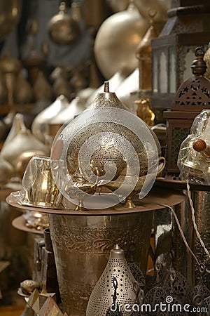 Lamps in street shop in cairo, egypt Stock Photo