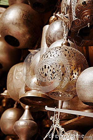 Lamps in street shop in cairo, egypt Stock Photo