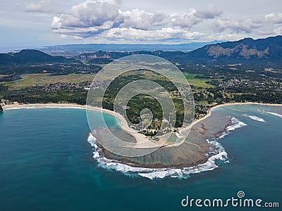 Lampuuk Beach Aceh Aerial View Stock Photo