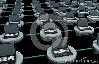 LAN Computer System Stock Photo