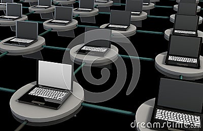 LAN Computer System Stock Photo