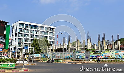 Lan Xang main street of Vientiane, Laos Editorial Stock Photo