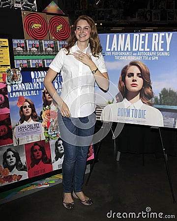 Lana Del Rey at a performance and CD signing for her album 'Born To Die' Editorial Stock Photo