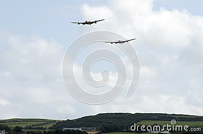 Lancaster Bombers aproach Display Area Editorial Stock Photo