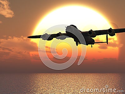 Lancaster heavy bomber Illustration Stock Photo