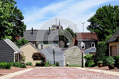 Lancaster, PA skyline. Colorful geometric shapes. Stock Photo