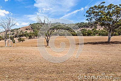 Land affected by drought in the Upper Hunter Valley, NSW, Australia Stock Photo