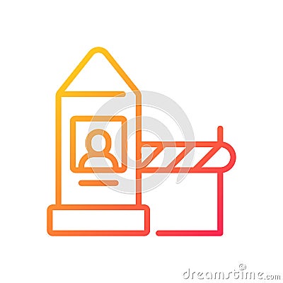 Land border checkpoint gradient linear vector icon Vector Illustration