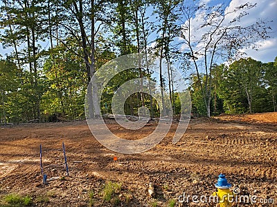 Land cleared ready for construction Stock Photo