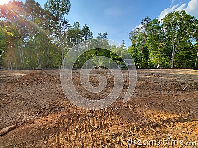 Land cleared ready for construction Stock Photo