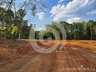 Land cleared ready for construction Stock Photo