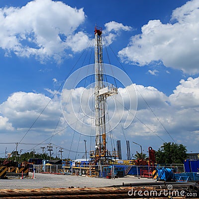 Land Drilling Rig in Yard Stock Photo