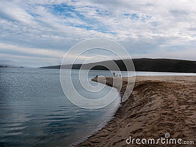 Land meets water at Point Reyes Stock Photo