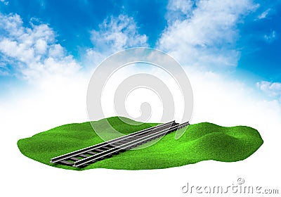 Land with rail in the sky Stock Photo