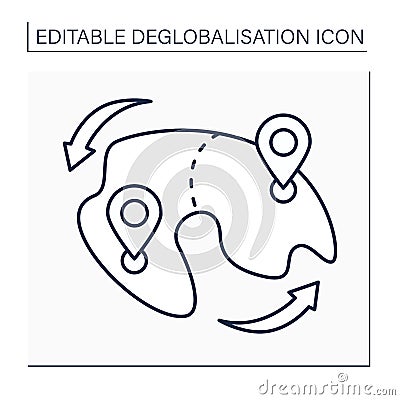 Land redistribution line icon Vector Illustration