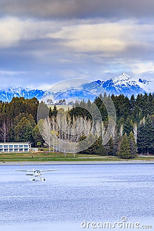 Land scape and natural mountain view point of lake te anau south island new zealand Stock Photo